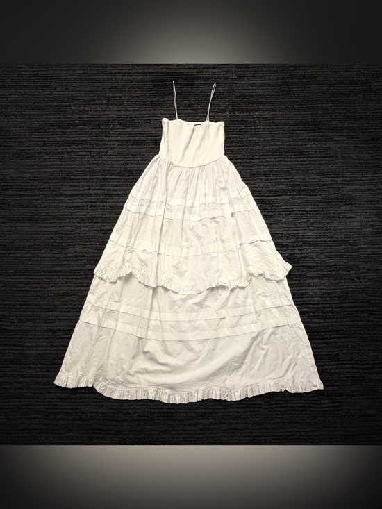 Zara Dresses & Skirts - Zara Tiered Spaghetti Strap Summer Midi Poplin Dress
